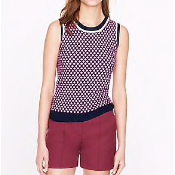 J. Crew Collection Cashmere Shell in Diamond Dot - Picture 2 of 3